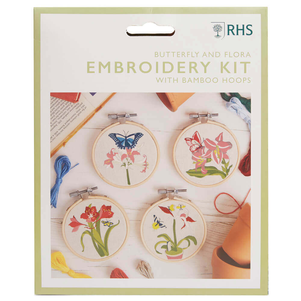 RHS Embroidery Hoop Decoration Kit Butterfly and Flora